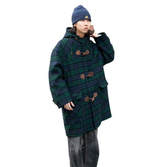 L.L. Bean Freeport, Maine Classic Lambswool Duffle Coat Pattern Green Size XL - Picture 1 of 16